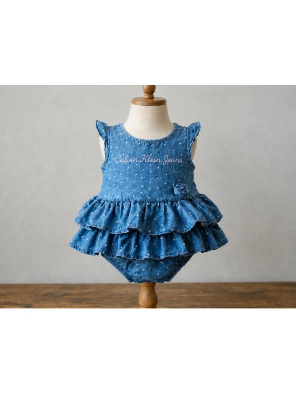 Baby Girl 12 mo Kalvin Clein Jeans 2 piece outfit Denim
